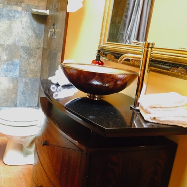 Hand-blown sink bowl