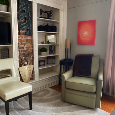 Reading area in bedroom