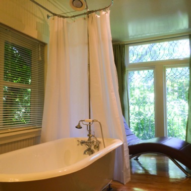 Tub with shower